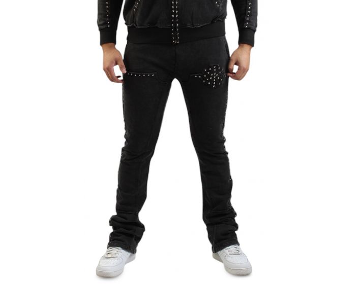 HUDSON METAL 385GSM FLARE JOGGER 539BLK - Shiekh