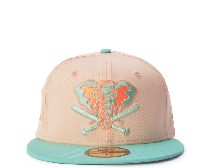 NEW ERA CAPS Miami Marlins Peach Mint 59FIFTY Fitted Hat 70725297 - Shiekh