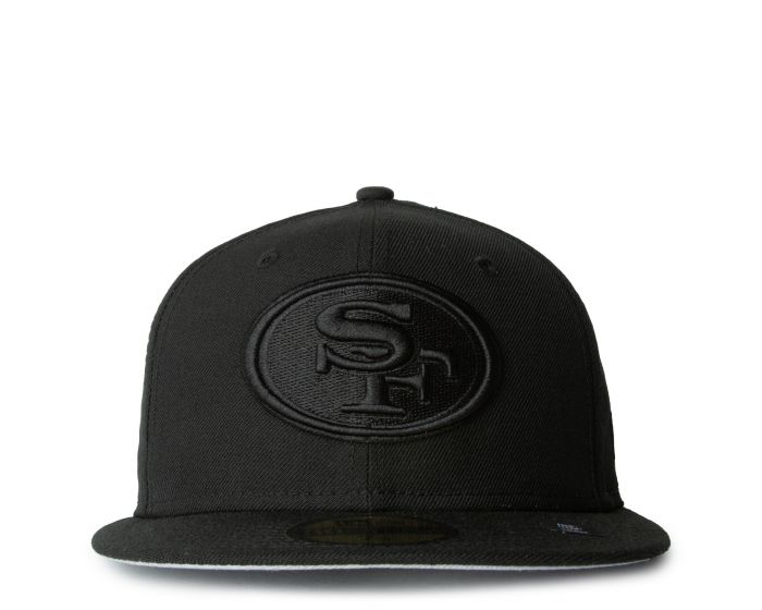 New Era 59FIFTY San Francisco 49ers Fitted Hat - Black, Black Black on Black / 7 5/8