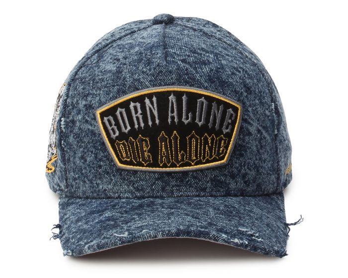 FIELD GRADE Born Alone Denim Hat 1005195-DENIM - Shiekh