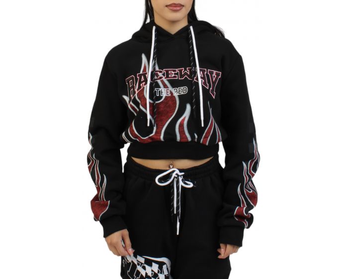 SMOKE RISE Racing Cropped Hoodie NO23986 - Shiekh