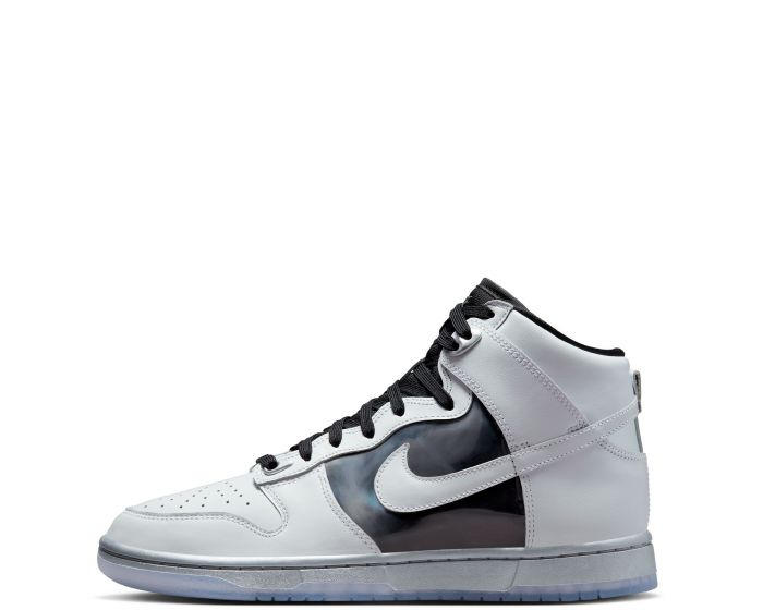 Nike Dunk High SE Chrome Women's Shoes, White/Silver, Size: 9