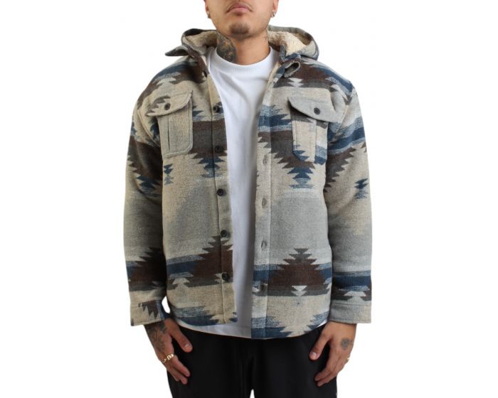 HIGH CALIBER Tribal Hooded Jacket C14041-KHAKI - Shiekh