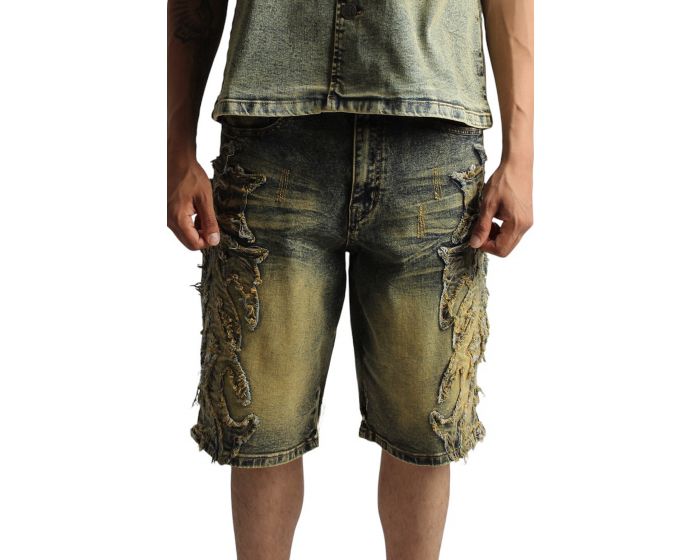 【THE MOZZ】Moss Denim Bizo Shorts VTG Mossimo Shorts Mens 36x12 USA Denim Jorts JNCO Carpenter