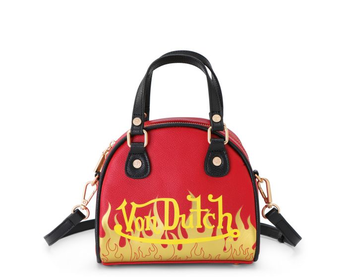 メンズ 00s archive von dutch leather boston bag