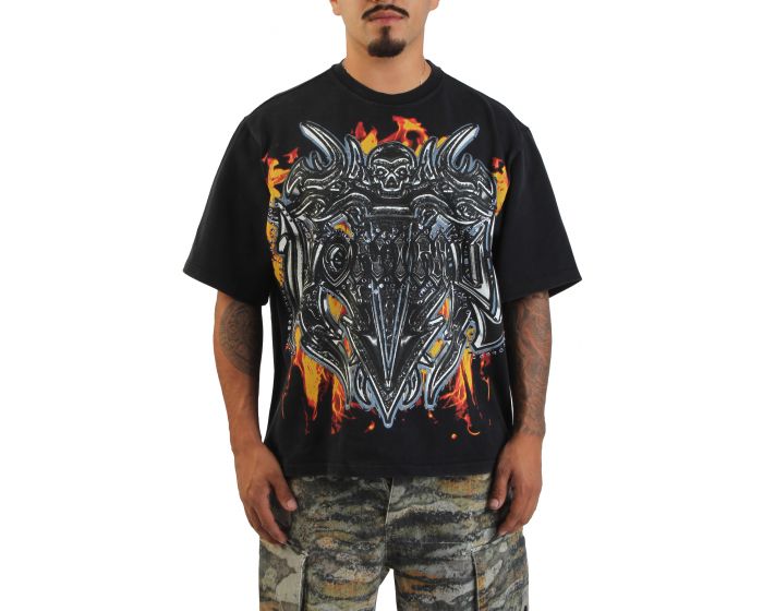 SMOKE RISE Luminous T-Shirt KT25577SK-BLK - Shiekh