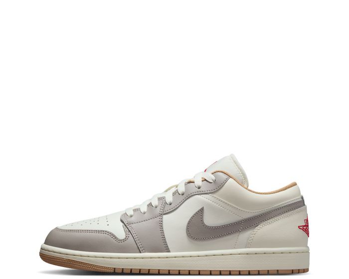 スニーカー Nike Air Jordan 1 Low M Sail College Grey Hemp Fire Red 5535 Jordan - Jordan Air Jordan 1 Low Sail/Fire Red-College Grey