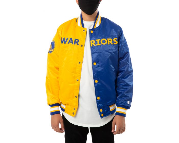 Warriors ジャケット イエロー/ネイビー VINTAGE Golden State Warriors Mens XL Blue Yellow Coat 90s