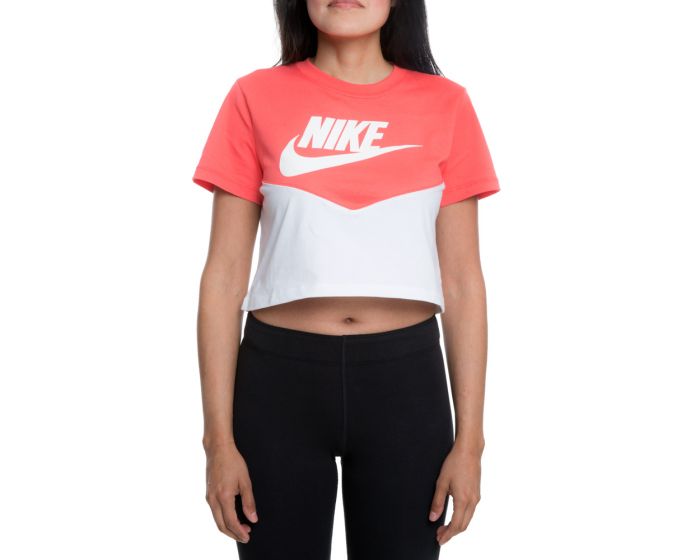 nike heritage colour block crop crew sweatshirt