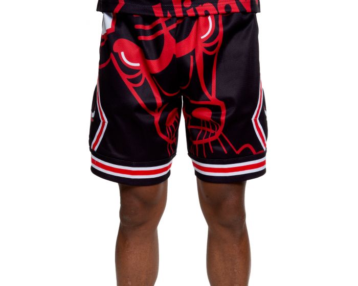 Men's Chicago Bulls basketball jersey mitchell ness big face shorts black  2020
