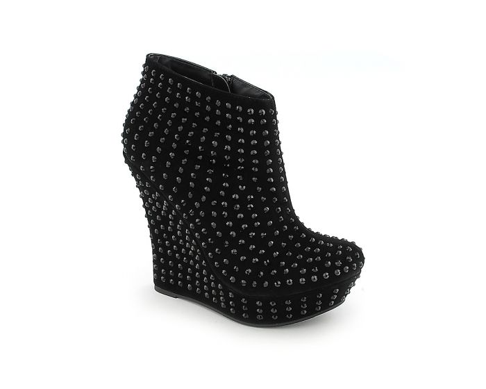 SHIEKH Studded Platform Dress Shoe 011 011/BLACK/BLACK - Shiekh