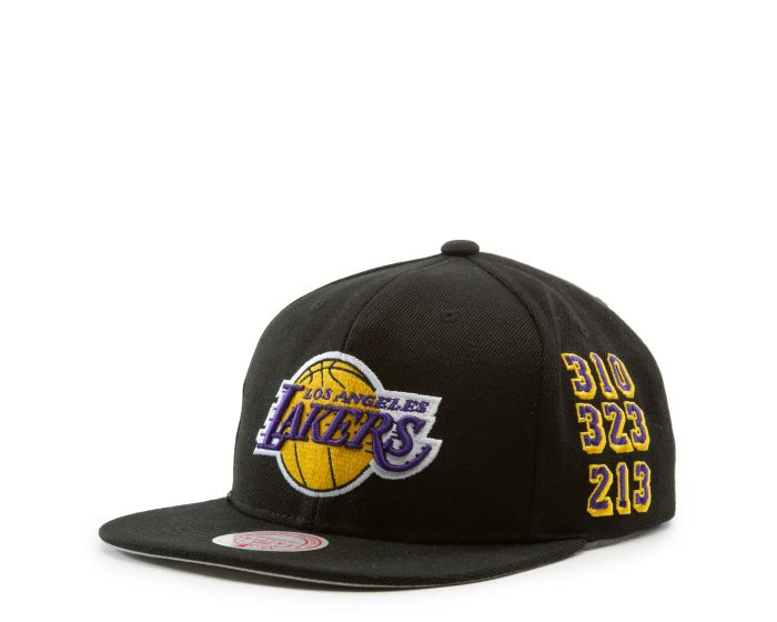 MITCHELL AND NESS Los Angeles Lakers Snapback Hat 6HSSDX20095-LALBLCK ...