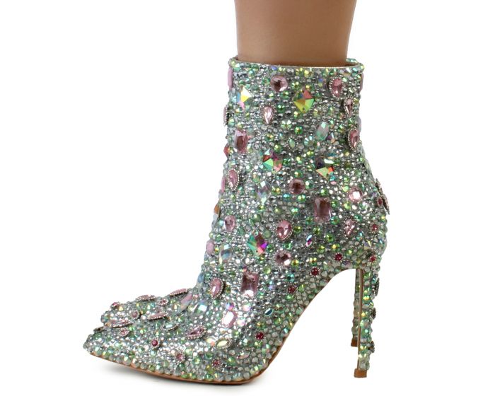 AZALEA WANG Arnica Jewel Stiletto Bootie ARNICA-PINK - Shiekh