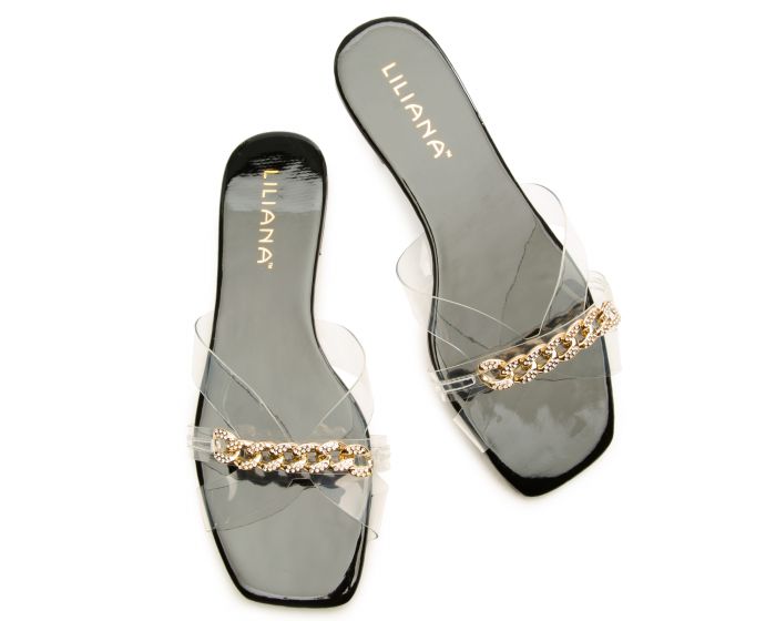 LILIANA Mira-12 Clear Sandals MIRA-12-BLK - Shiekh