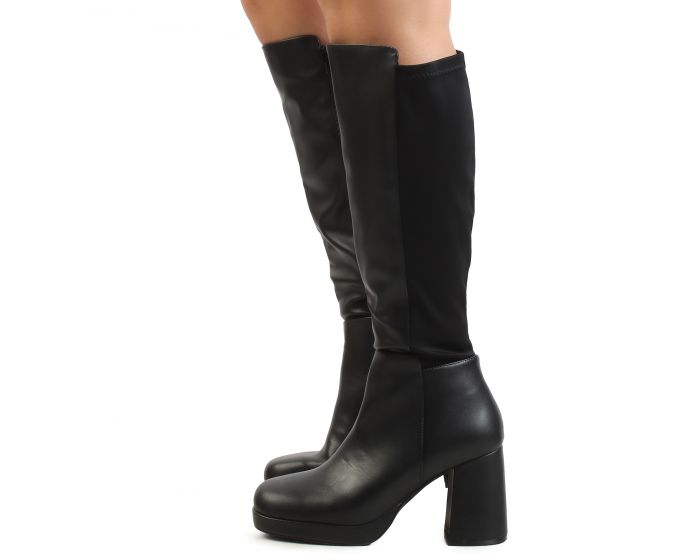LEGEND FOOTWEAR INC Yoko-06 Knee High Boots YOKO-06-BKPU - Shiekh