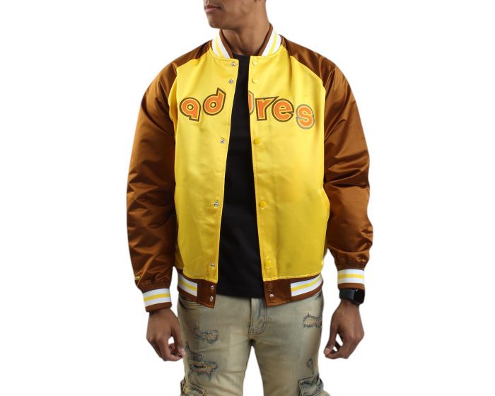 MLB パドレス　ジャケット MITCHELL AND NESS MLB San Diego Padres Vintage Logo Satin
