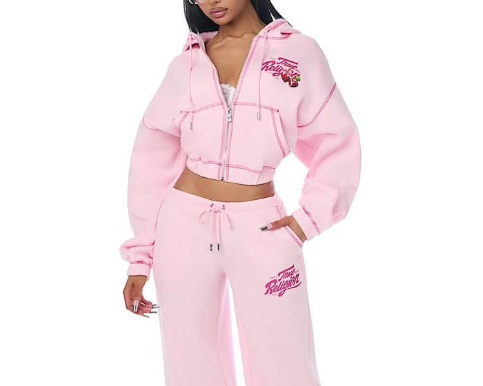 TRUE RELIGION crystal cherry girlfriend zip hoodie 211294C - Shiekh