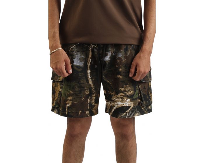国内で当店のみ LCE - Camo Panelled Crackle Coated Shorts HIGH CALIBER Brockhampton Cargo Shorts C13335S-TRECAM - Shiekh