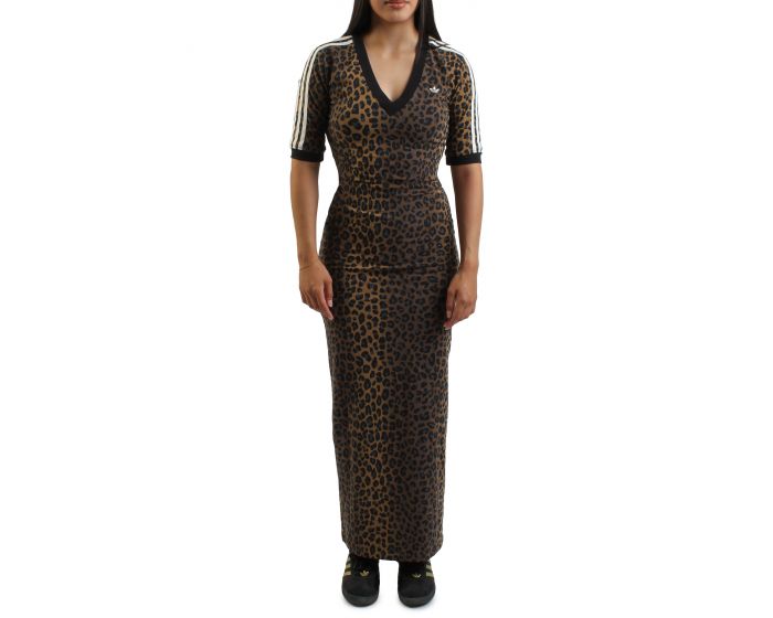 ワンピース adidas DRESS (JW2773) ADIDAS Leopard V-Neck Maxi Dress JW2773 - Shiekh