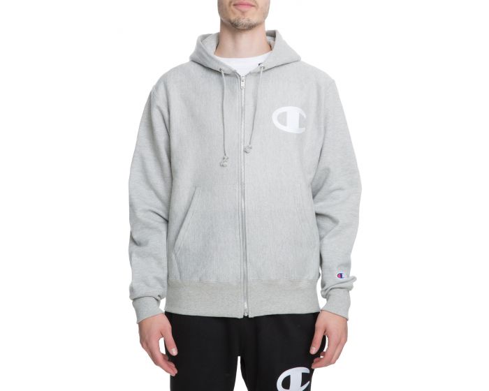 CHAMPION The Reverse Weave Felt C Hoodie in Oxford Grey GF69