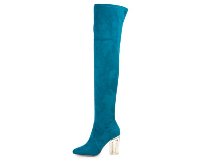 CAPE ROBBIN Fay-2 Blue High Heel Boot FAY-2/PEACOCK - Shiekh