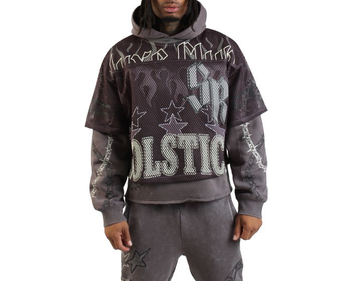 SMOKE RISE Luxe Club Layered Hoodie FO25674SK-TAL - Shiekh
