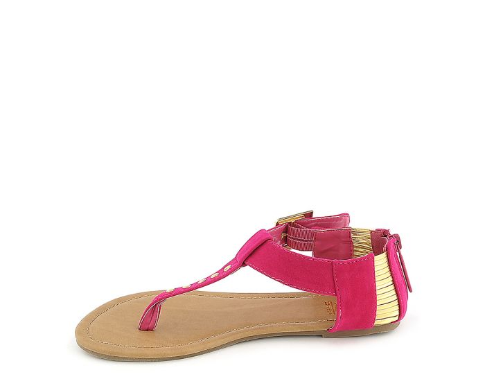 fuchsia flat sandals