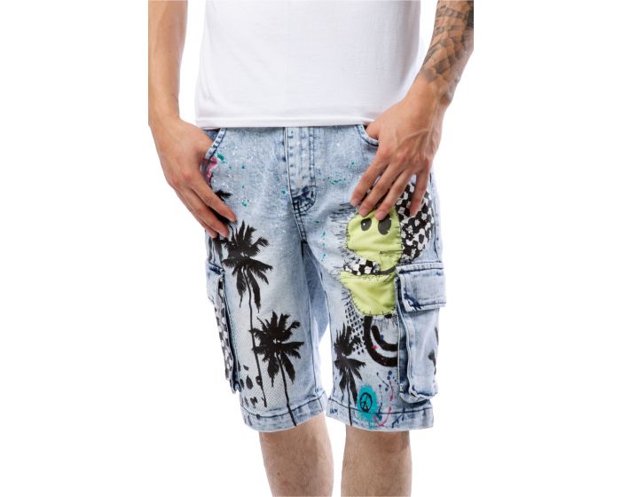 MAISON NOIR Sunshine Cargo Denim Shorts MNA1-024 - Shiekh