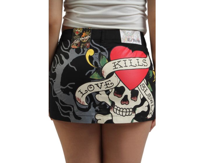 ED HARDY LSK Skull Poplin Mini Skirt EHW6200-4 - Shiekh