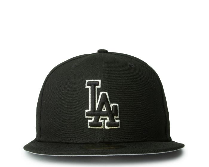 NEW ERA Los Angeles Dodgers Sサイズ ブラック New Era Los Angeles Dodgers 59Fifty Black/B&W LA Logo Fitted Hat