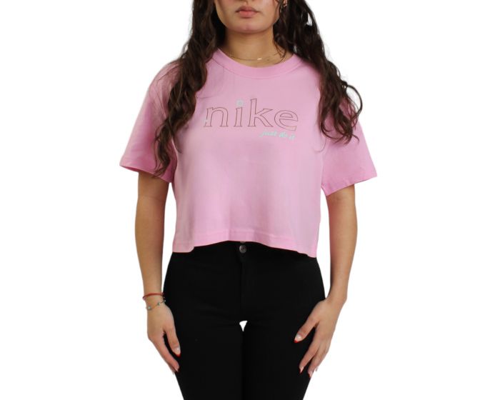 Pink nike hot sale crop top