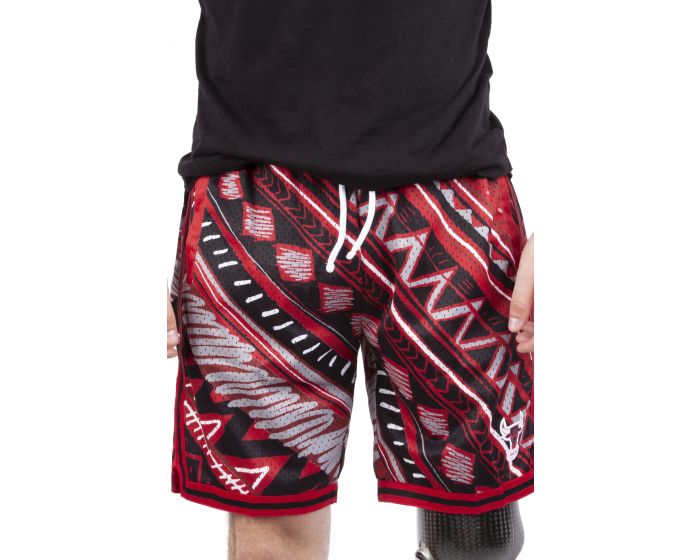 MITCHELL AND NESS Bulls Game Day Tribal Pattern Shorts PSHR4837 ...