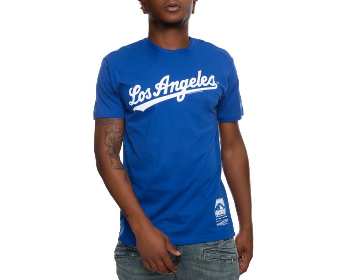 Mitchell & Ness Dodgers Color Blocked SS Tee - Mens M / Royal