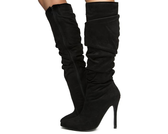 knee high black boots size 12