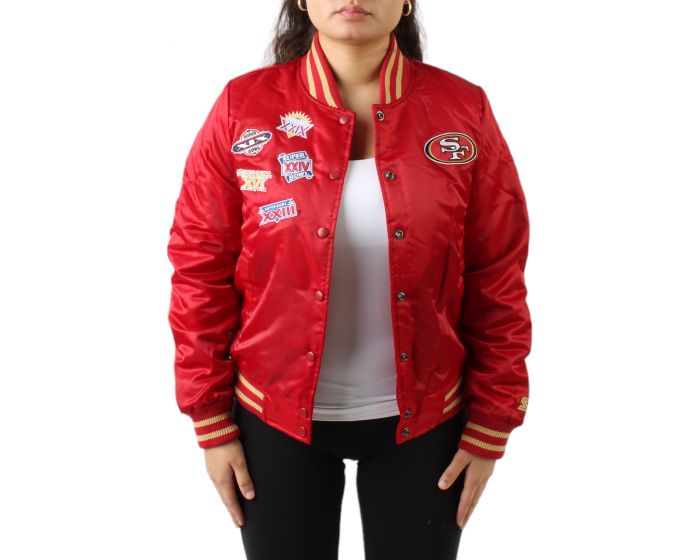 Starter Red/Black San Francisco 49ers Champs Patches Jacket - HJacket