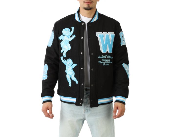 Rebel Minds Cherub Rock Varsity Jacket 932-511BLACK - Shiekh