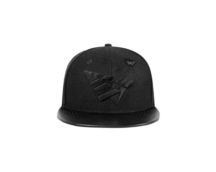 PAPER PLANES Original Crown In Melton Wool & Leather Strap-Back