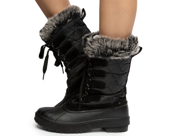 LEGEND FOOTWEAR INC Bitty-05 Fur Mid-Calf Boots BITTY-05-BLACK - Shiekh