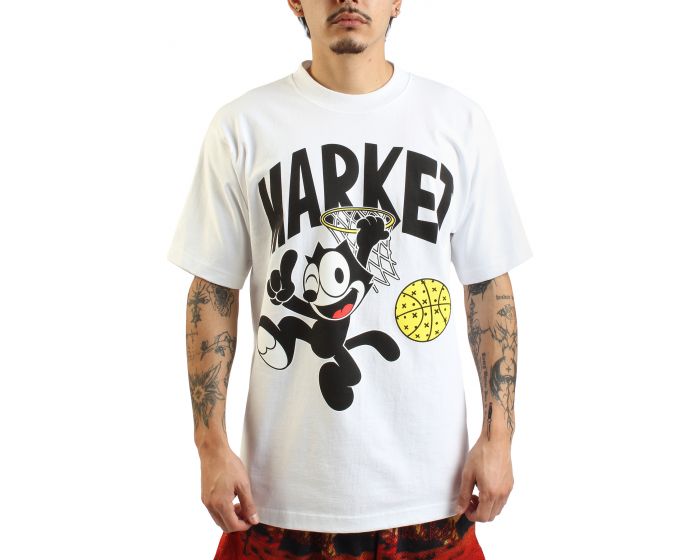 SLINKYキャットプリント Tシャツ ホワイト ストリート waste dce3e9fa3b1699990f2b102cbde1d6
