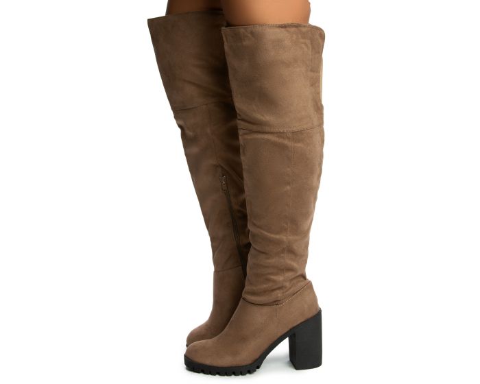 WILD DIVA Trixy-03 Over The Knee High Heel Boot TRIXY-03-TPVS - Shiekh