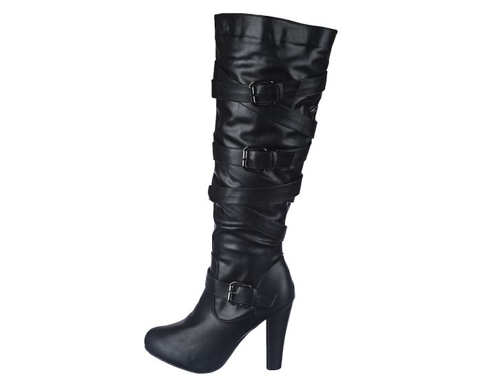 SHIEKH Women's Knee-High Leather Boot Apollo-1 APOLLO-1/BLACK - Shiekh