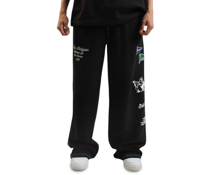TRUE RELIGION French Terry Baggy Sweat Pant 109388-BLK - Shiekh
