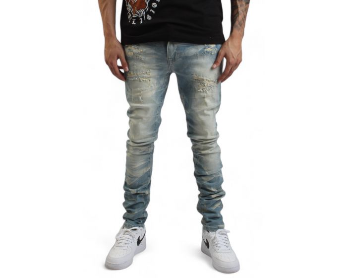 Jeans Uomo Smoke Rise RIP & RIPARAZIONE AIDEN BLU (JP21110R - Foto 9