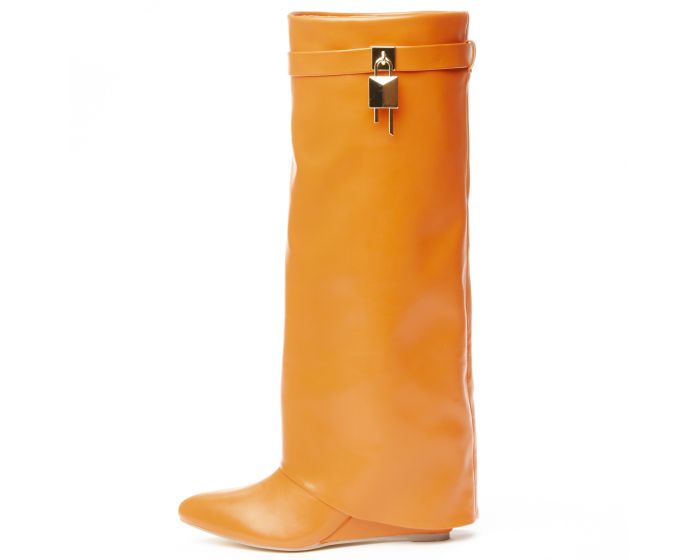 Liliana MUTTO-1 Drape Knee High Boot Orange