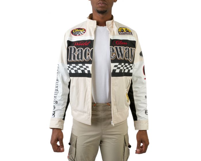 SMOKE RISE Raceway Jacket WW-23595SK-LATTE - Shiekh