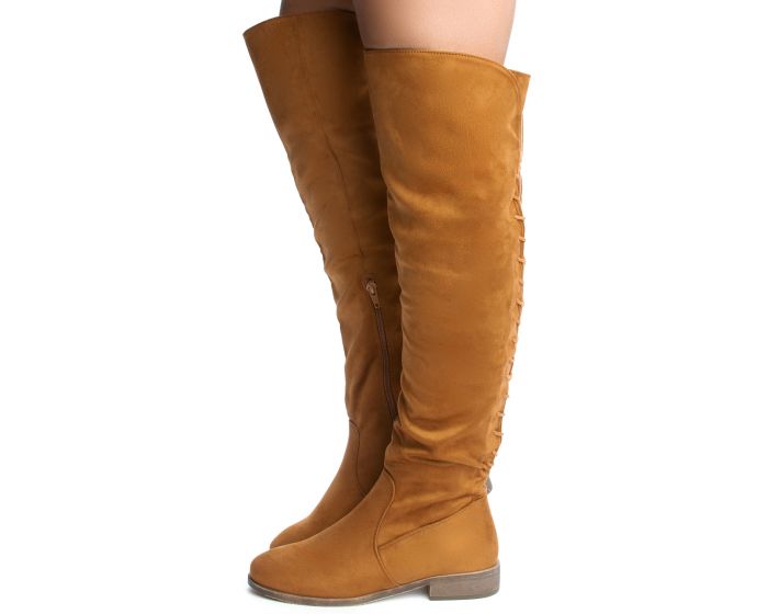 tan suede flat boots