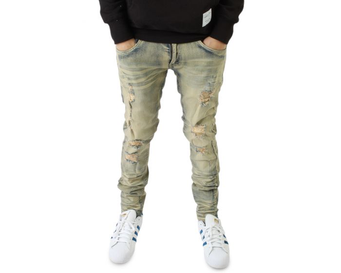 FBRK Octane Dirty Wash Denim Jeans 033083 DTB - Shiekh