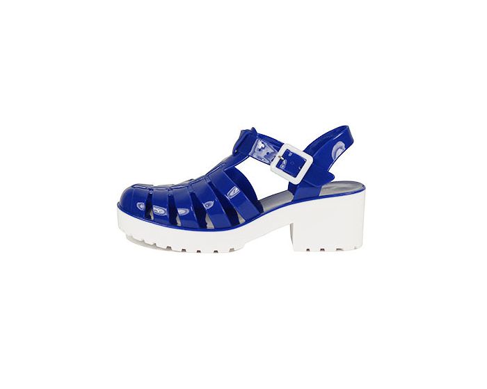 bright blue wedge sandals