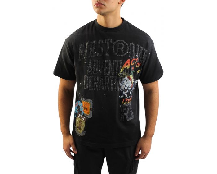 FIRST ROW ADVENTURE DEPT T-Shirt FRT2167-BLK - Shiekh