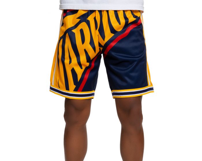 Men's Navy Golden State Warriors Mesh Inked Throwback Icon Basketball Shorts